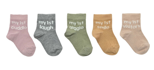Newborn Milestone socks 0-3 months