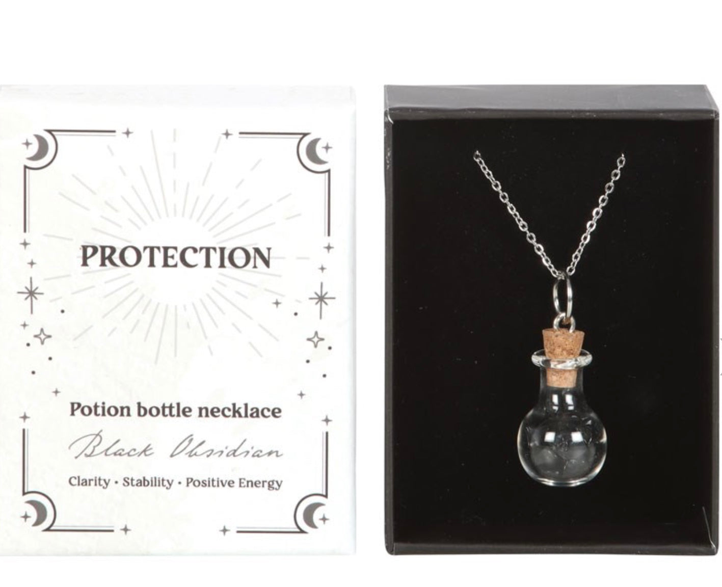 Crystal Necklace Protection Black Obsidian