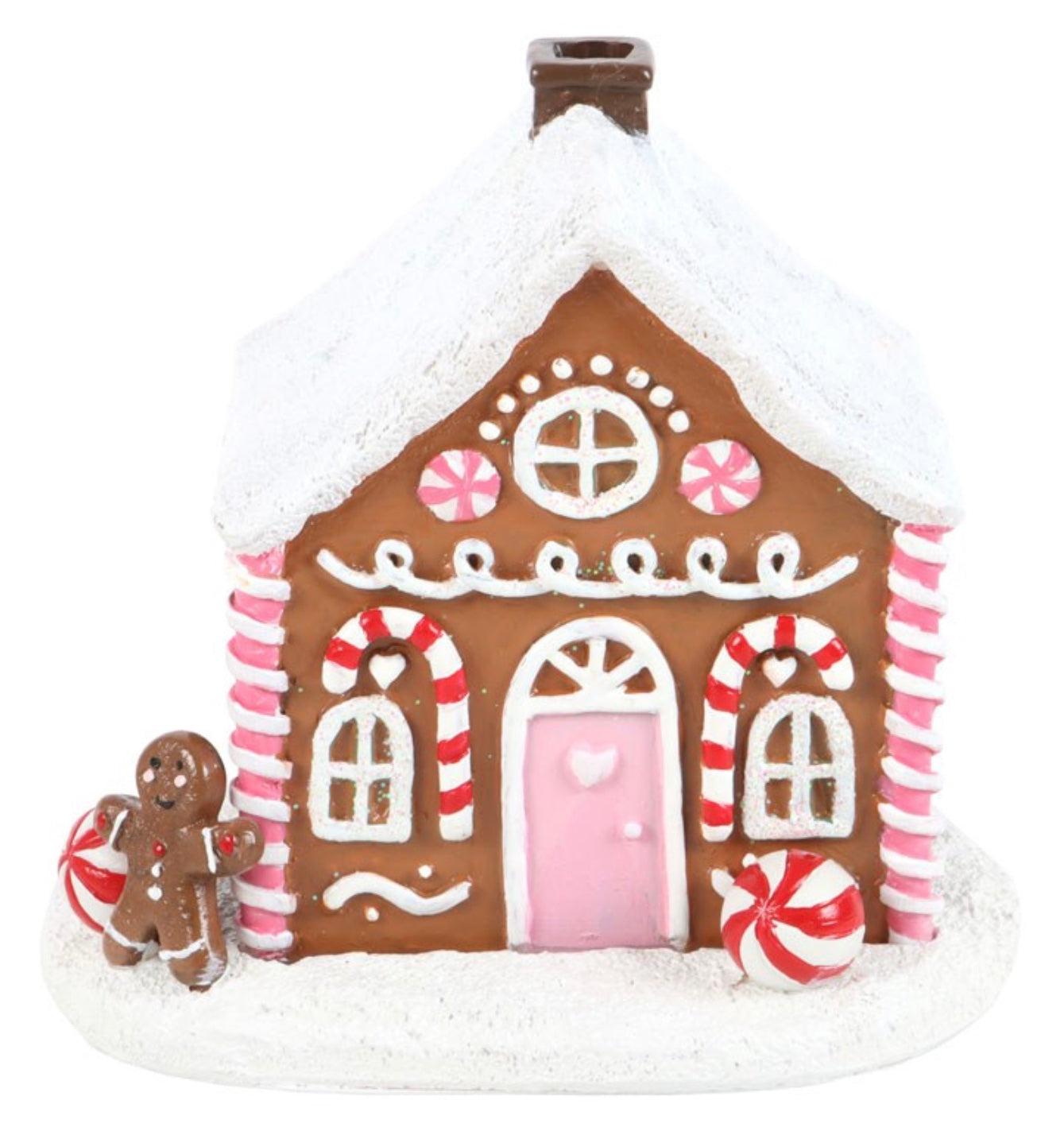 Pink Gingerbread incense cone ceramic house