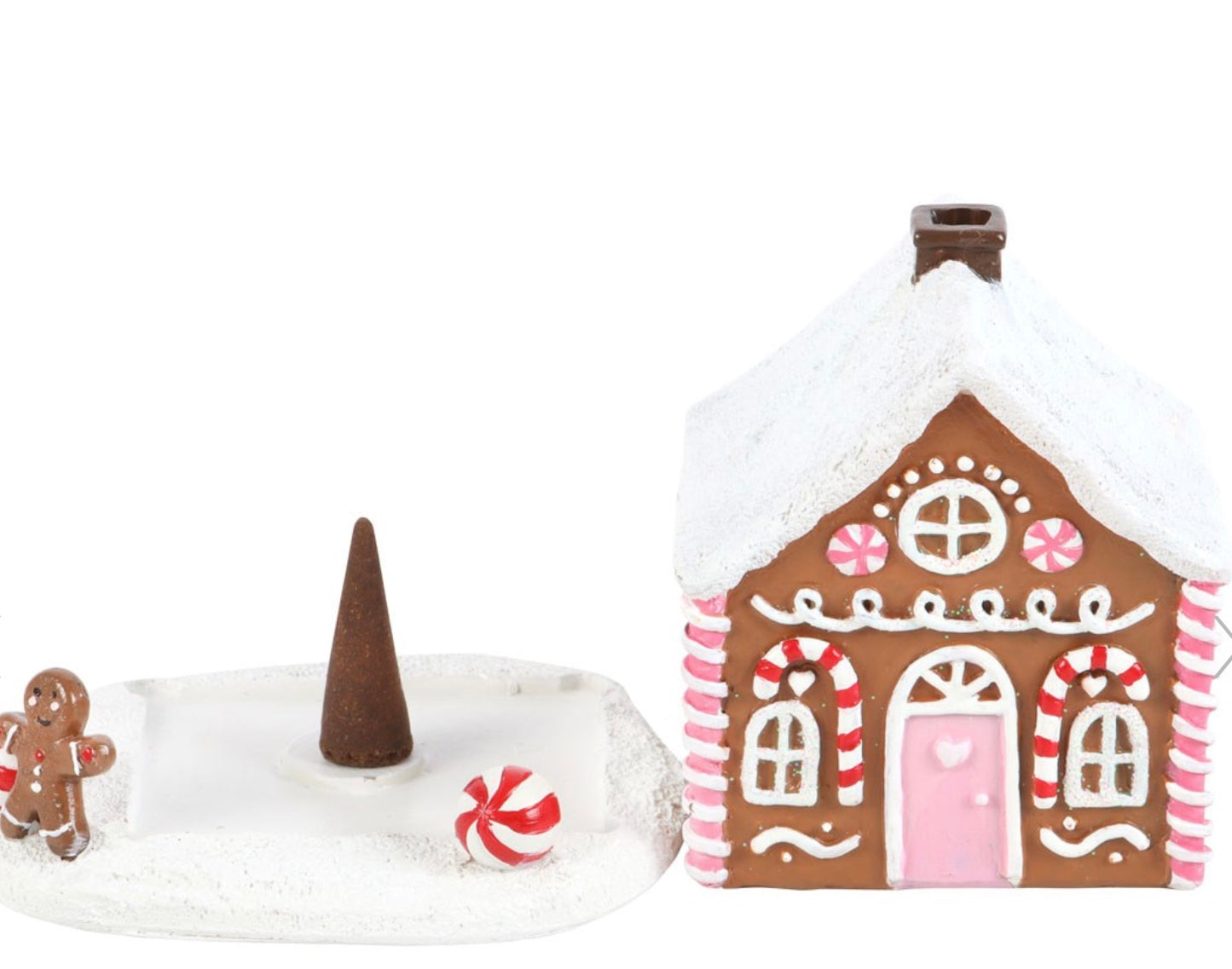 Pink Gingerbread incense cone ceramic house
