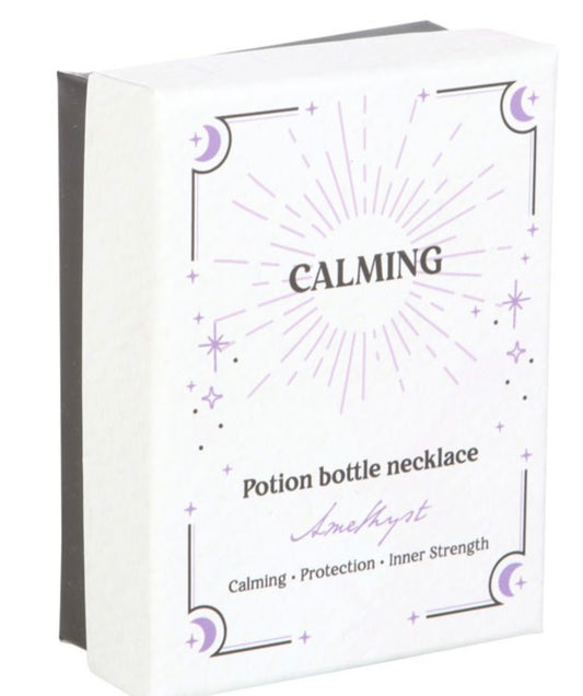 Calming Amethyst Potion Bottle Necklace