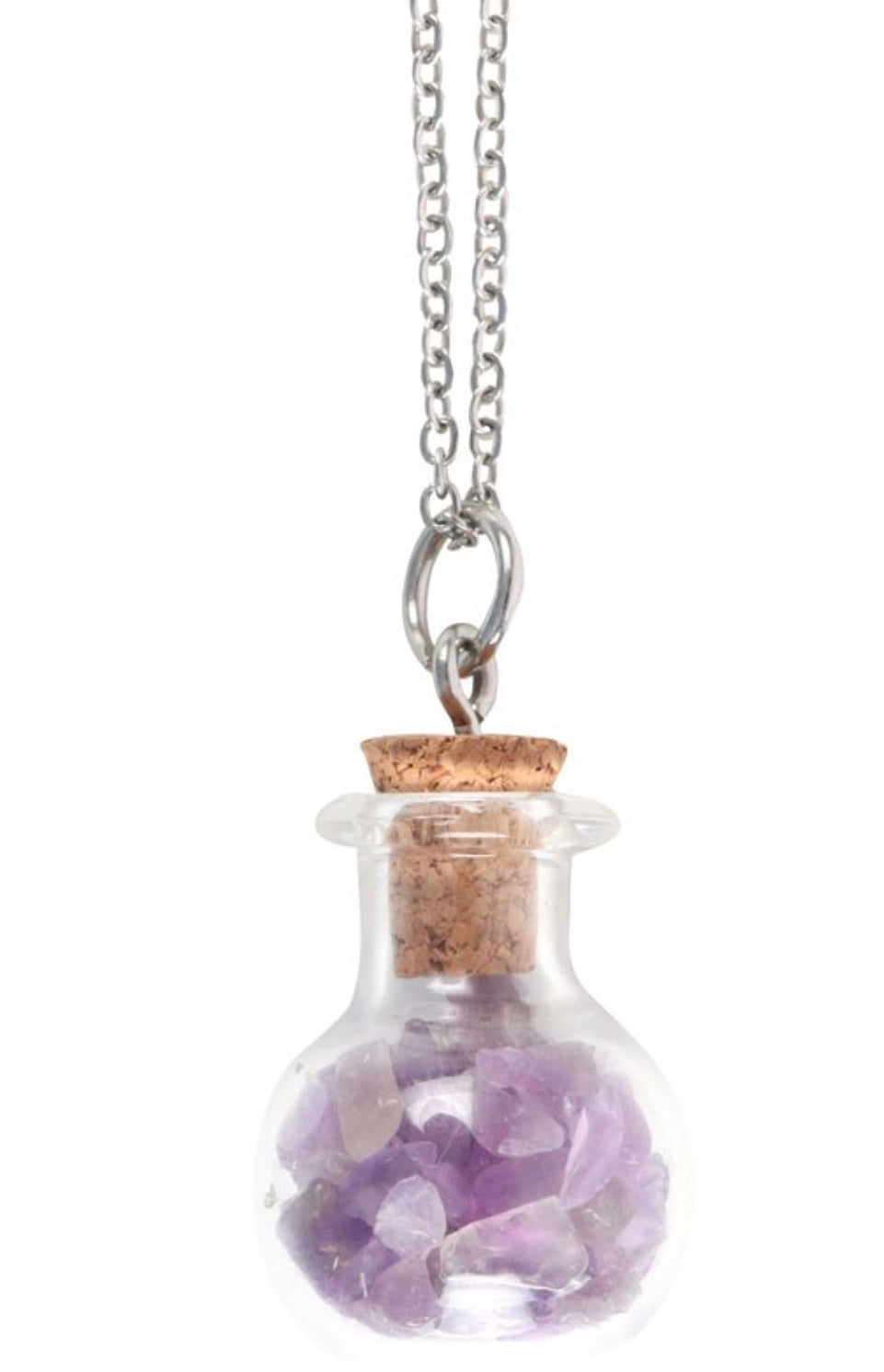 Calming Amethyst Potion Bottle Necklace