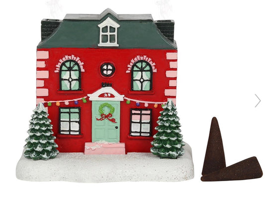 CHRISTMAS HOUSE INCENSE CONE BURNER