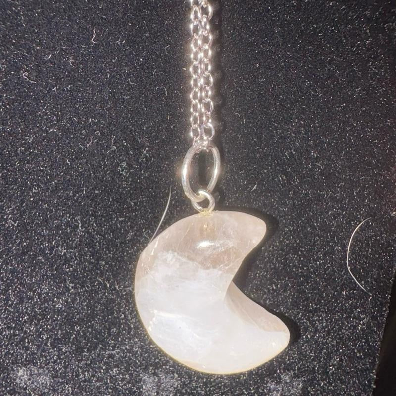 Rainbow Moonstone Moon Necklace šš