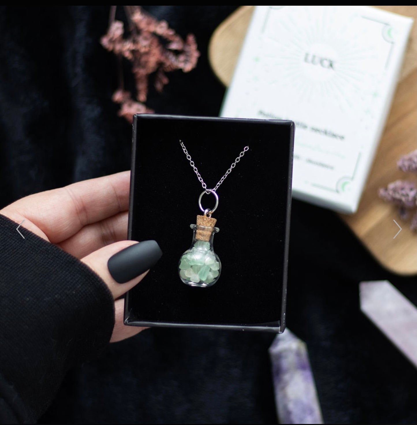 Green Aventurine Potion Bottle Necklace