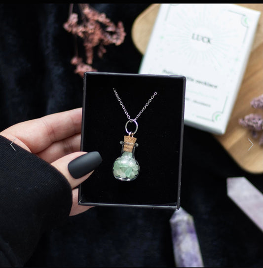 Green Aventurine Potion Bottle Necklace