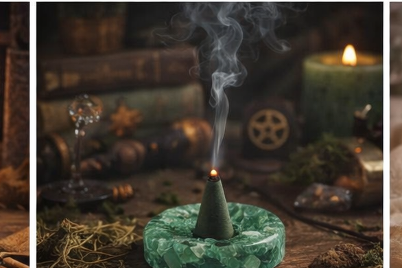 Clear Quartz Incense Cones and holder 🤍