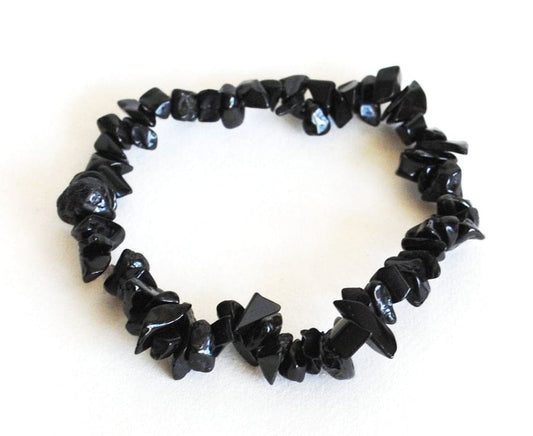 Black Tourmaline - Elasticated Chip Bracelet