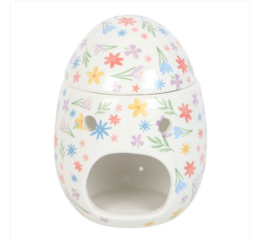 SPRING FLORAL PRINT EGG OIL BURNER AND WAX WARMER