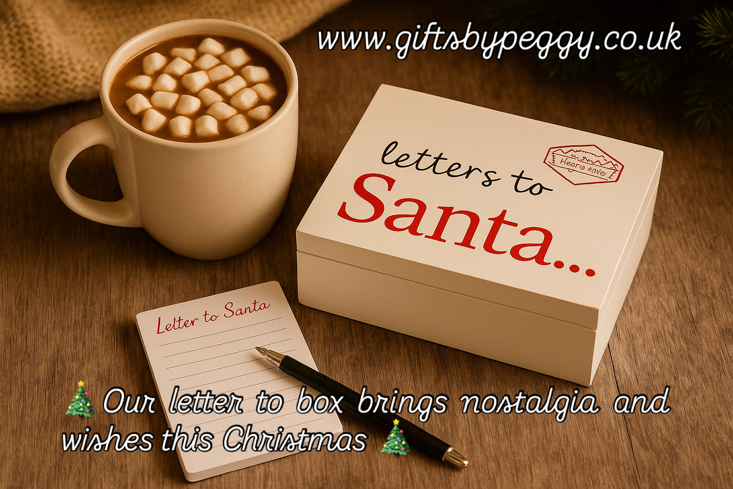 Letters to Santa Box with notepad and pencil